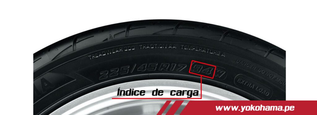 Medida de una llanta indice de carga